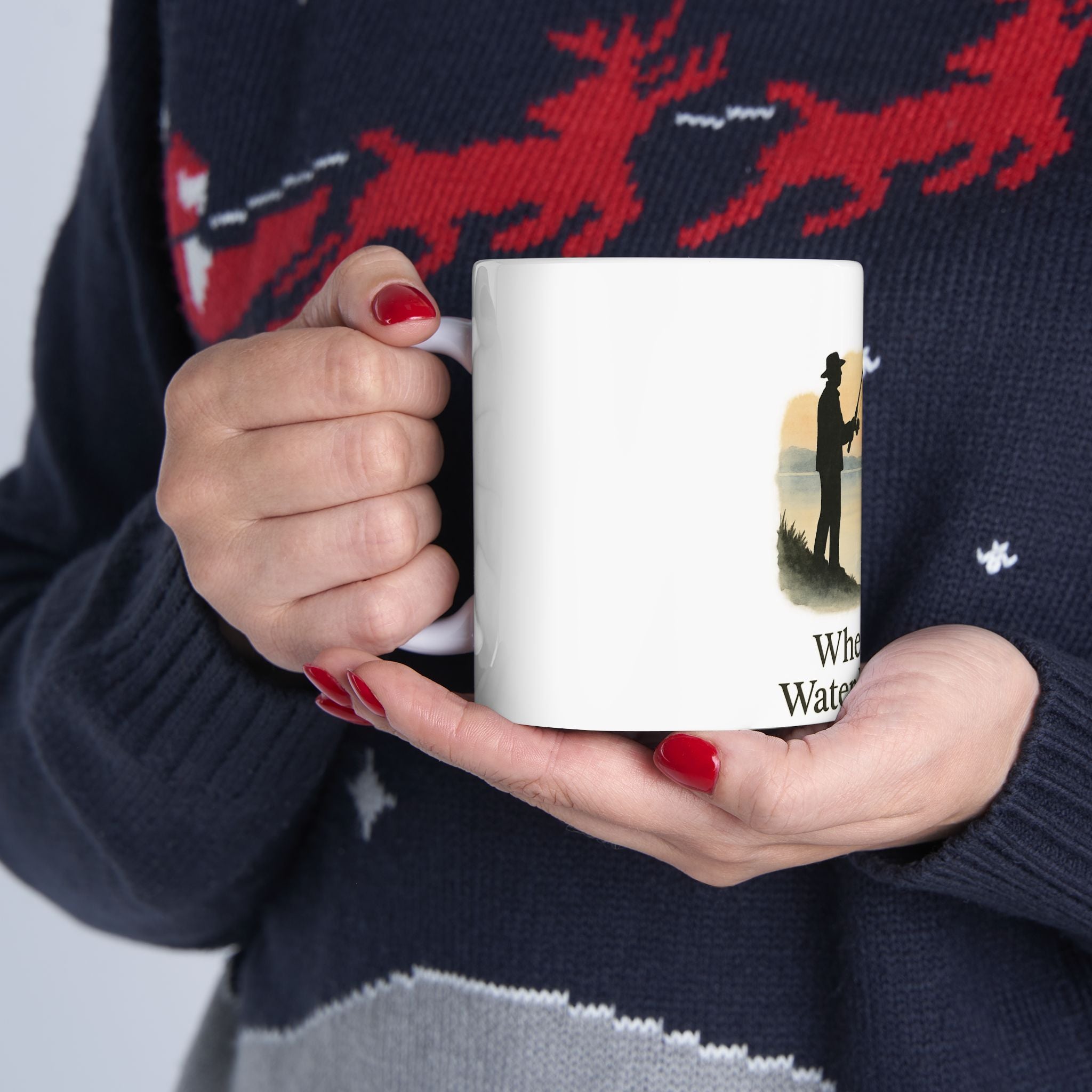 Fishing Vibes Ceramic Mug – "Where the Water Whispers"