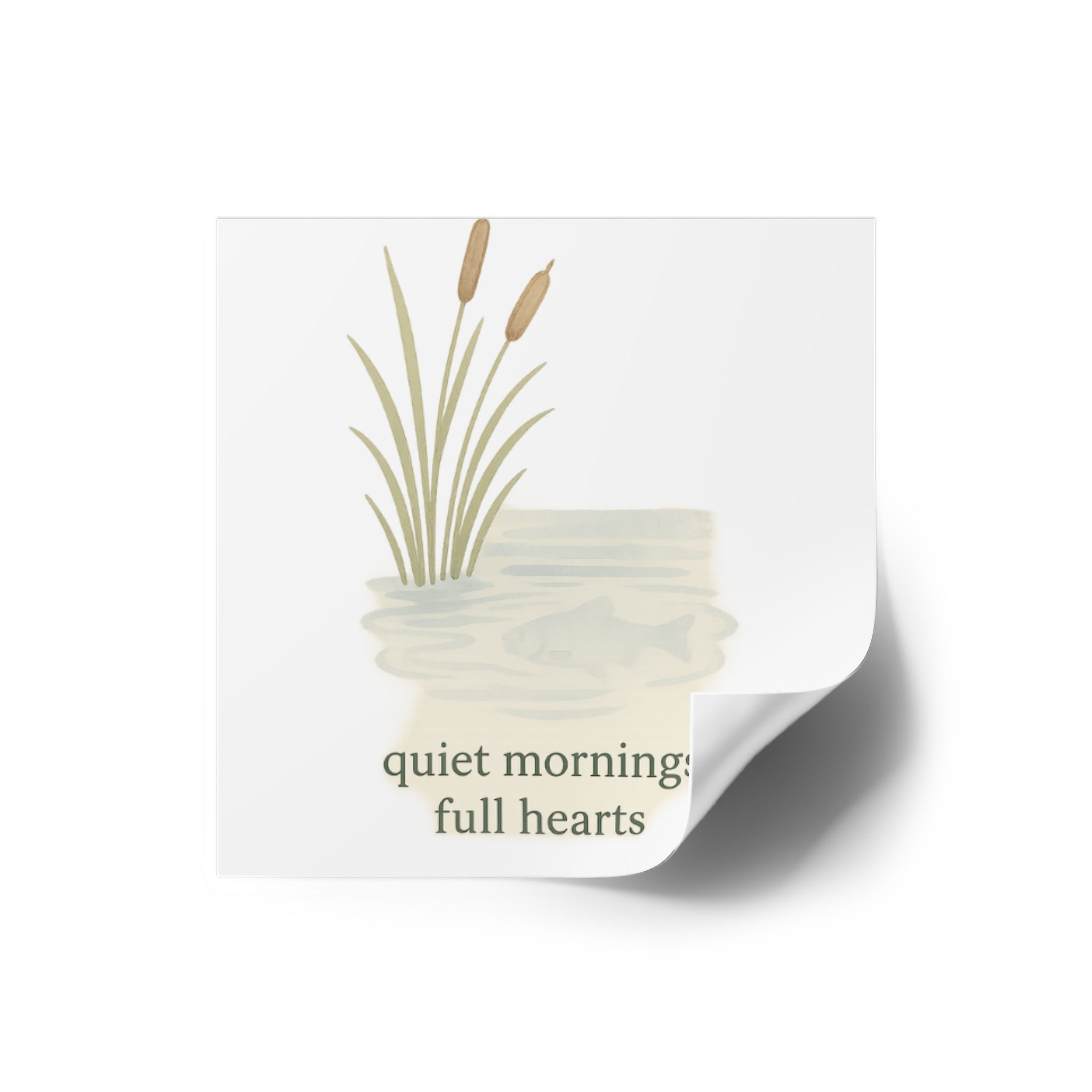 Nature-Inspired Square Stickers - "Quiet Mornings, Full Hearts"