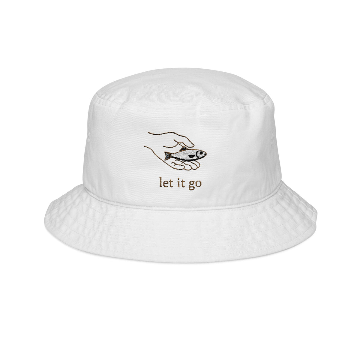 Let It Go Embroidered Bucket Hat