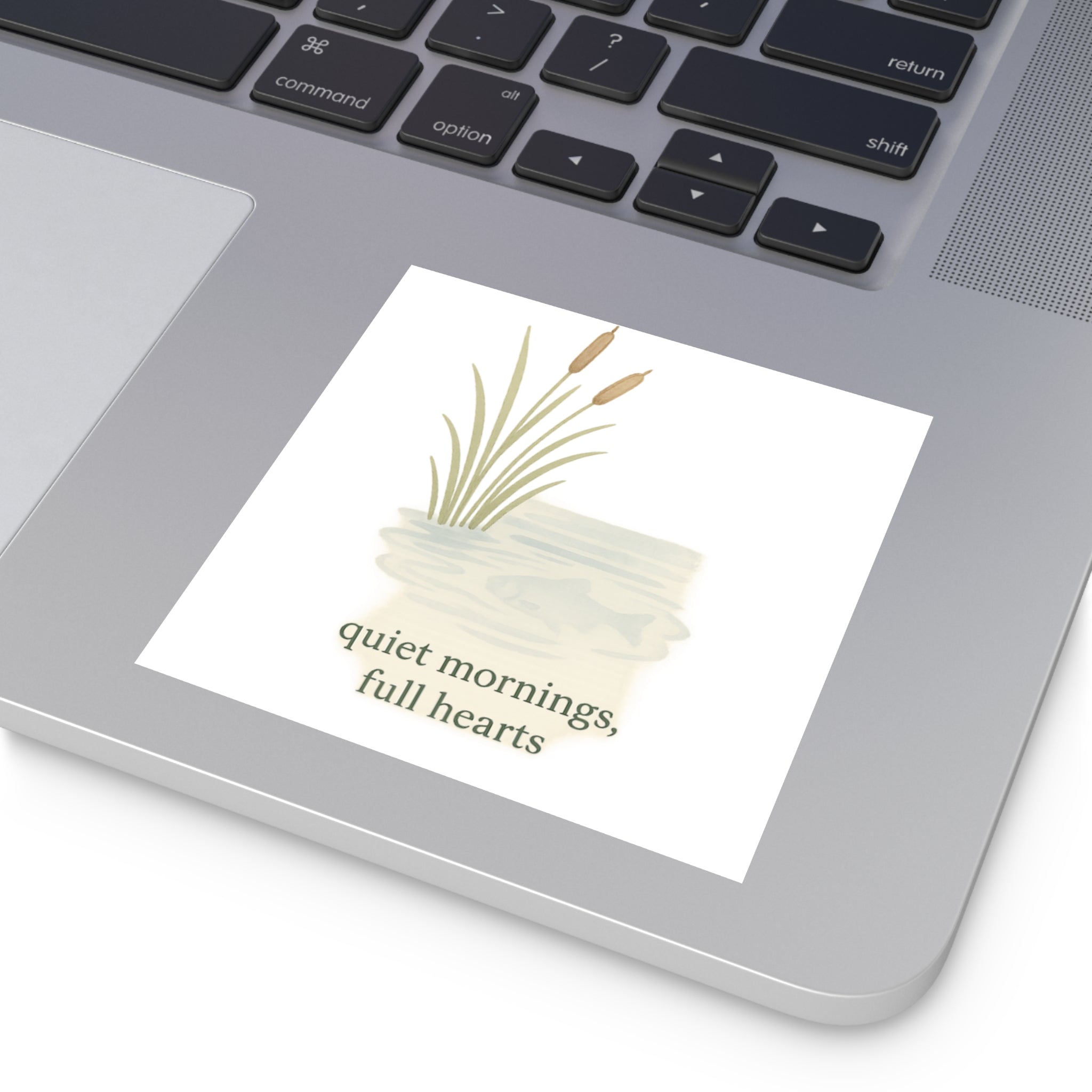 Nature-Inspired Square Stickers - "Quiet Mornings, Full Hearts"
