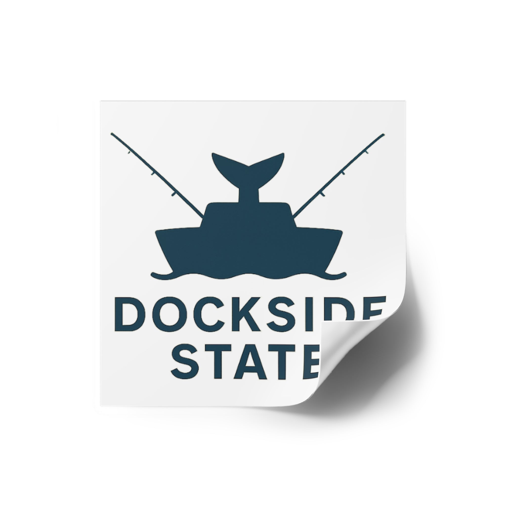 Dockside State Outdoor Square Stickers - Nautical Fishing Decor