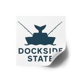 Dockside State Outdoor Square Stickers - Nautical Fishing Decor