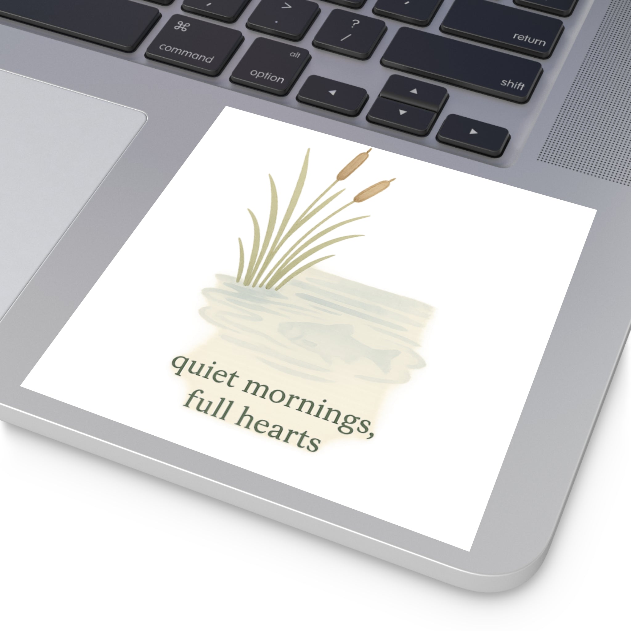 Nature-Inspired Square Stickers - "Quiet Mornings, Full Hearts"