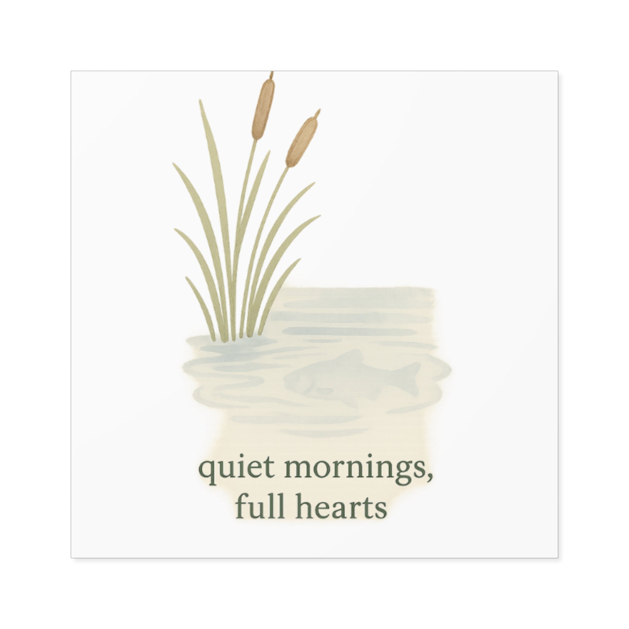 Nature-Inspired Square Stickers - "Quiet Mornings, Full Hearts"