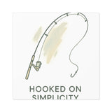 Fishing Theme Square Stickers - "Hooked on Simplicity"