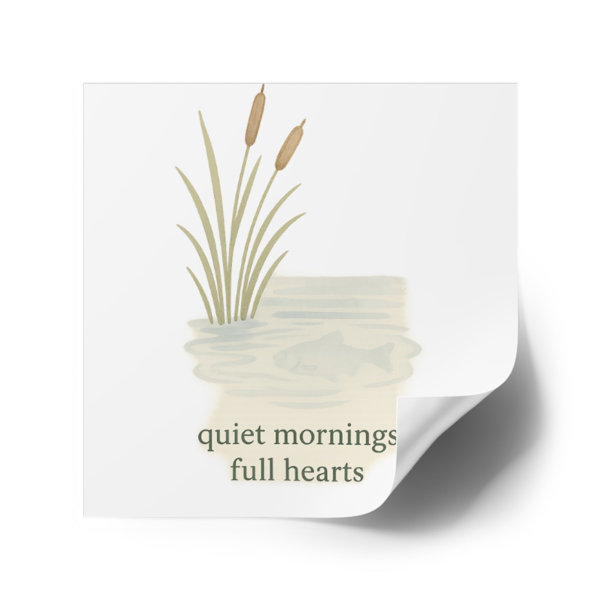 Nature-Inspired Square Stickers - "Quiet Mornings, Full Hearts"