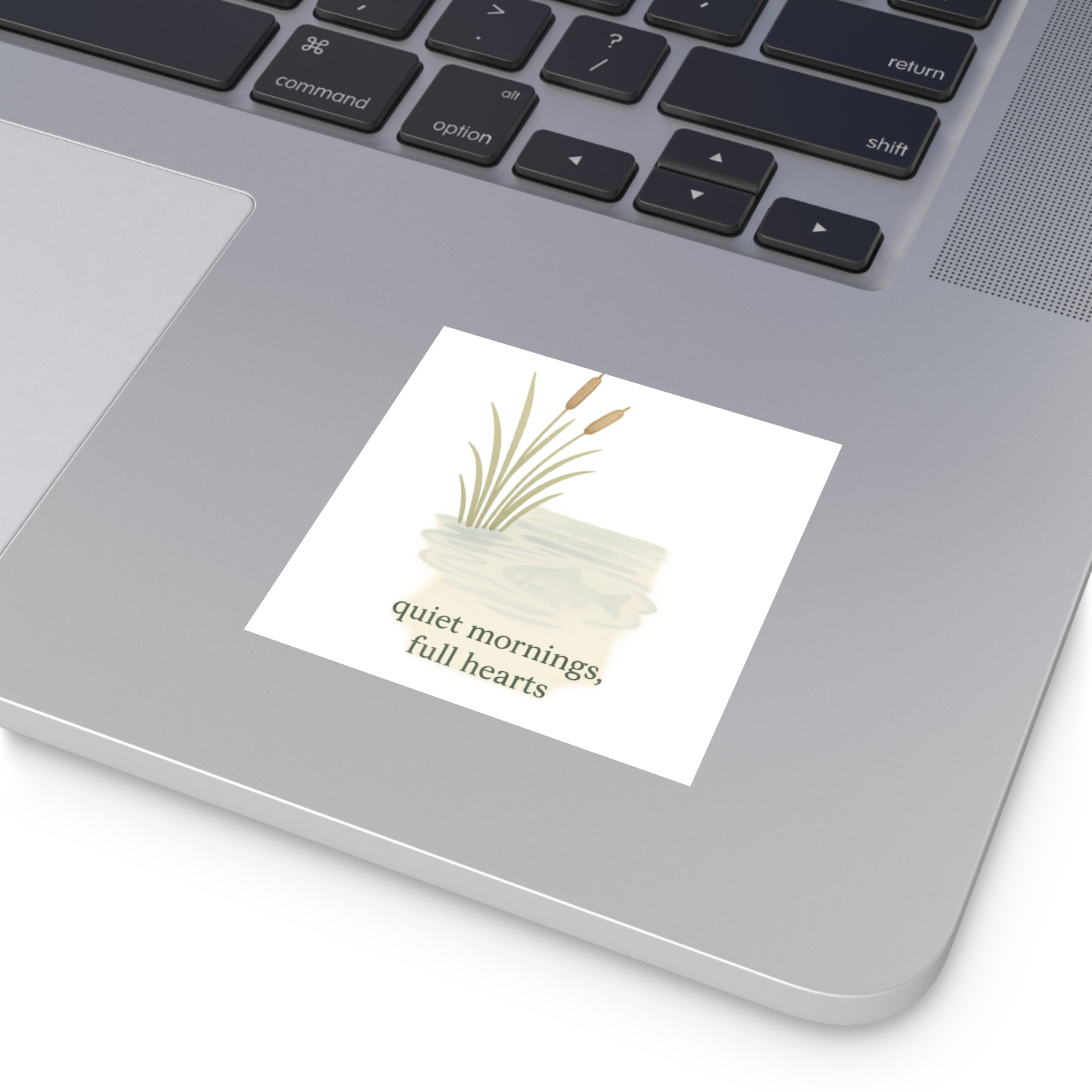 Nature-Inspired Square Stickers - "Quiet Mornings, Full Hearts"