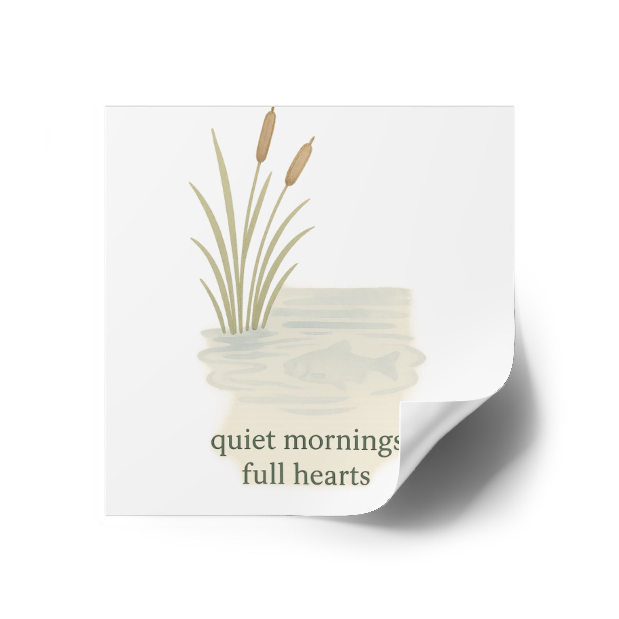 Nature-Inspired Square Stickers - "Quiet Mornings, Full Hearts"