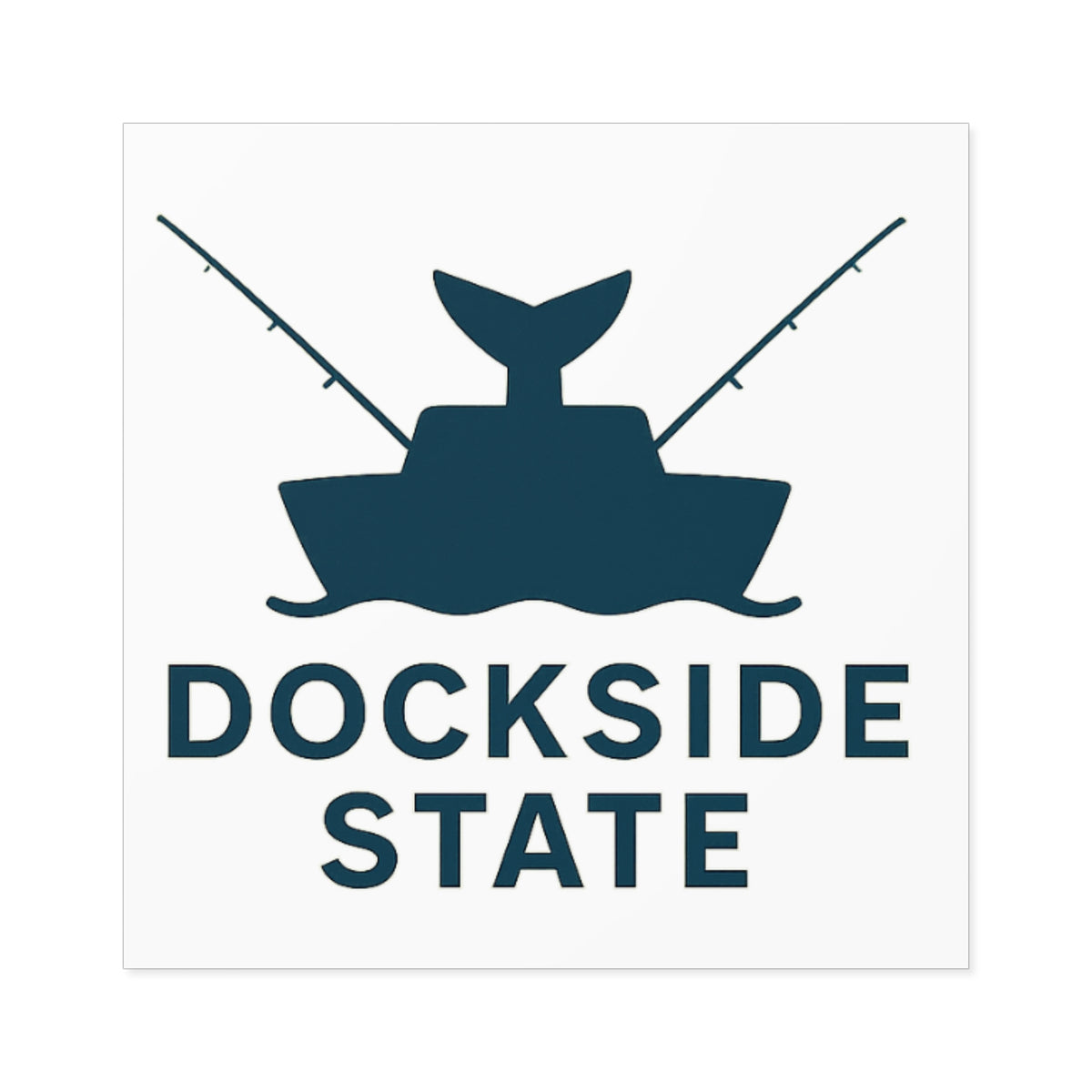 Dockside State Outdoor Square Stickers - Nautical Fishing Decor