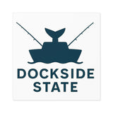 Dockside State Outdoor Square Stickers - Nautical Fishing Decor