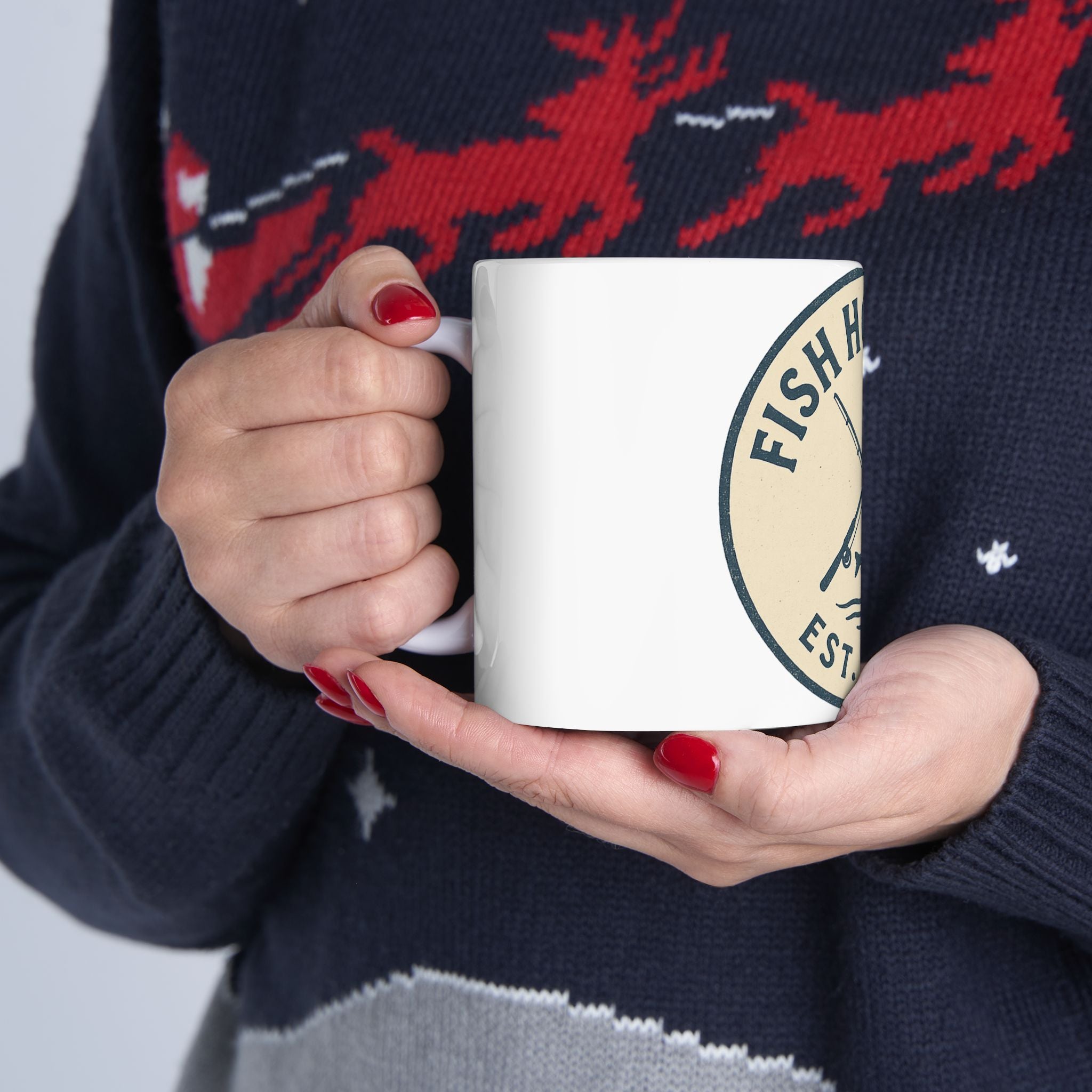 Fishing-Themed Ceramic Mug