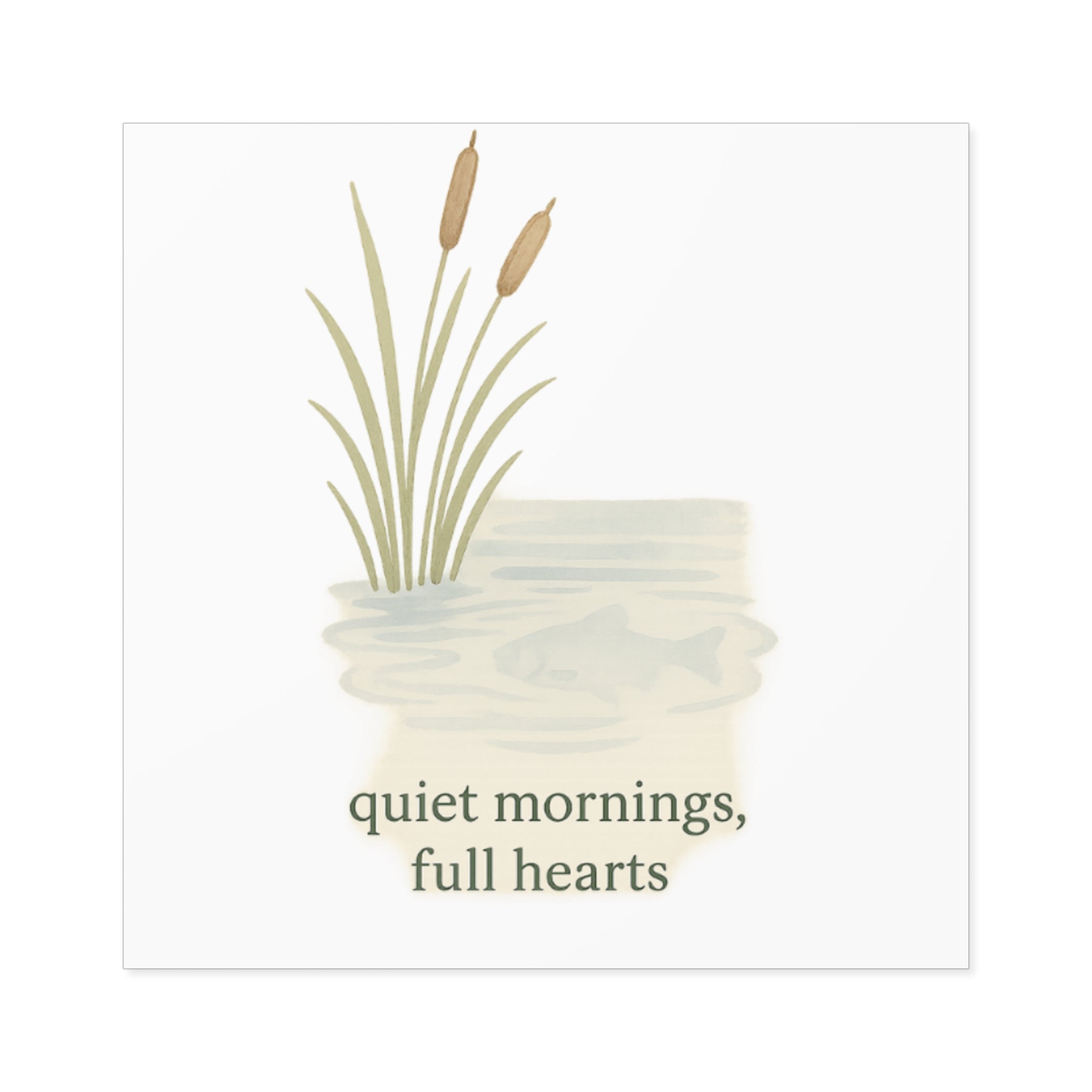 Nature-Inspired Square Stickers - "Quiet Mornings, Full Hearts"